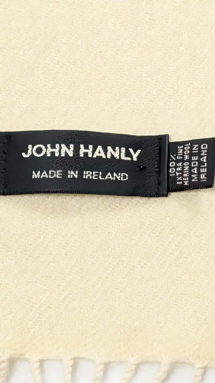 John Hanly 100% Extra Fine Merino Wool Block Check Scarf